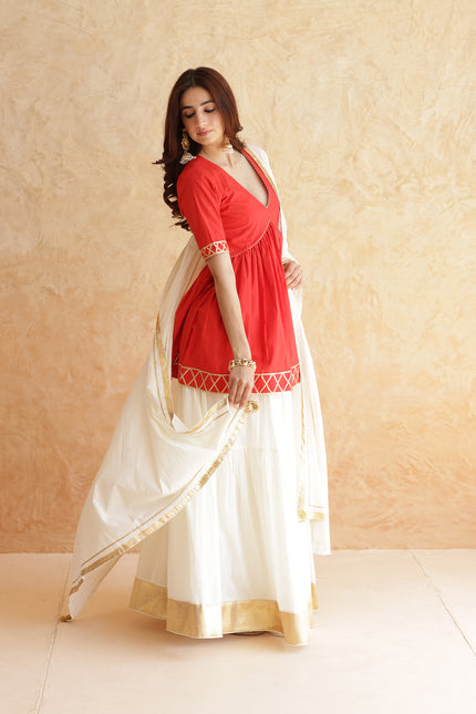 Off white lehenga set
