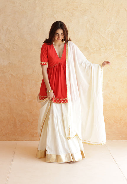 Off white lehenga set