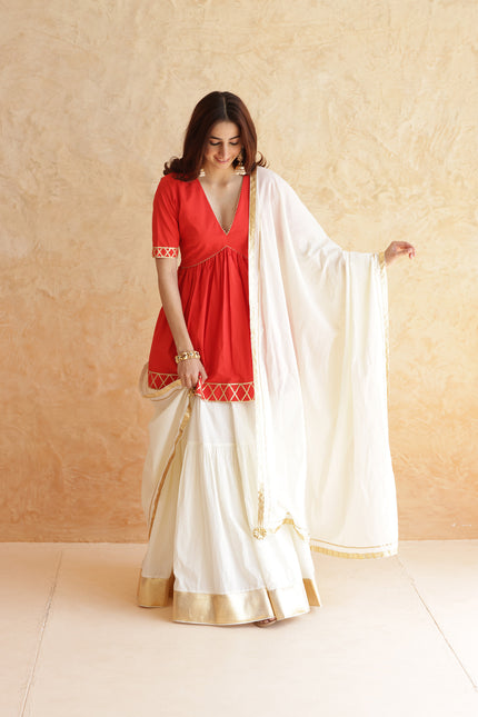 Off white lehenga set