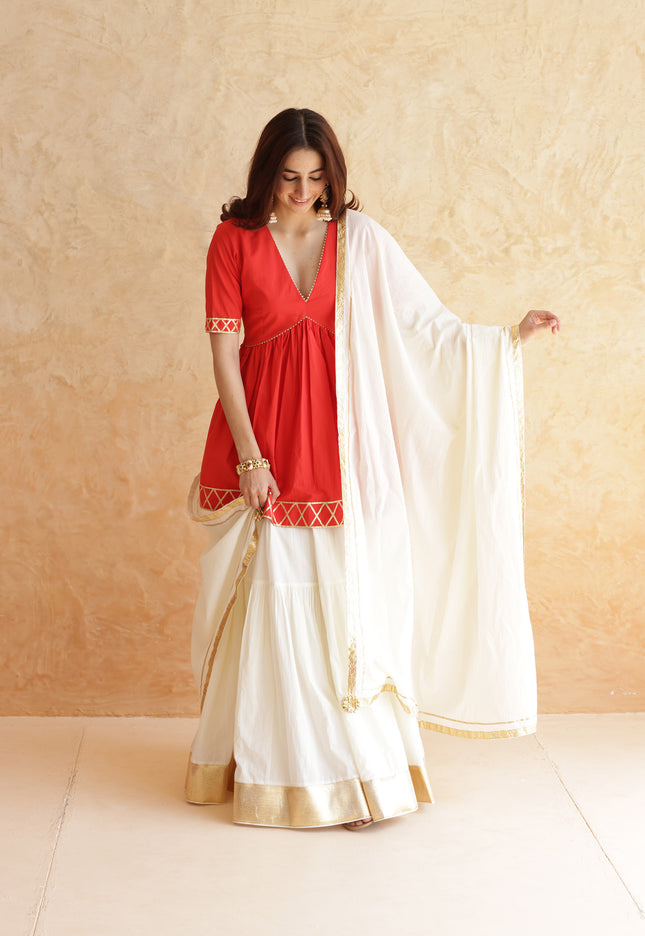 Off white lehenga set