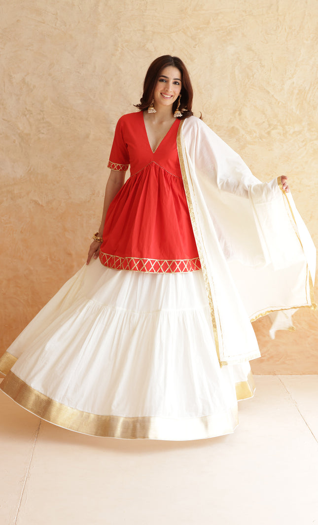 Off white lehenga set