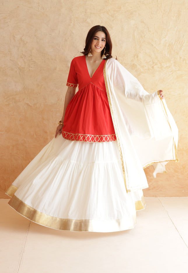 Off white lehenga set