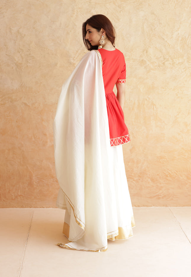 Off white lehenga set