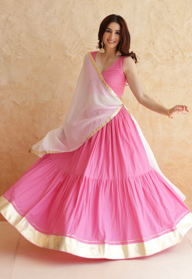 Baby pink lehenga set
