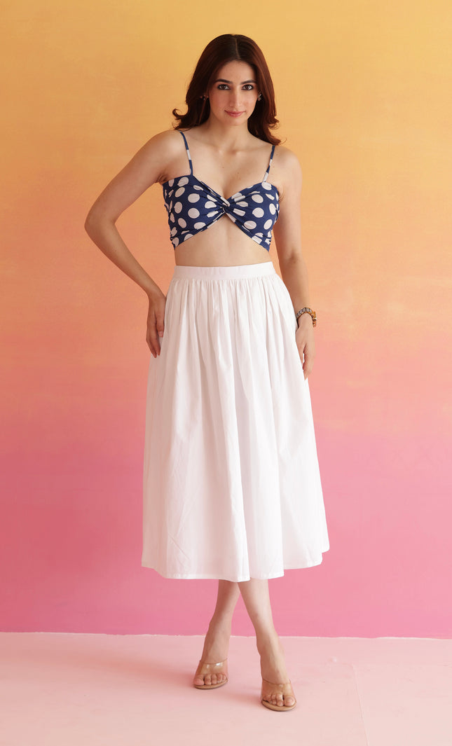 White polka dot co-ord