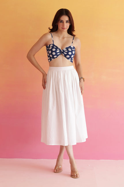 White polka dot co-ord