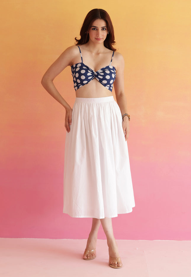 White polka dot co-ord