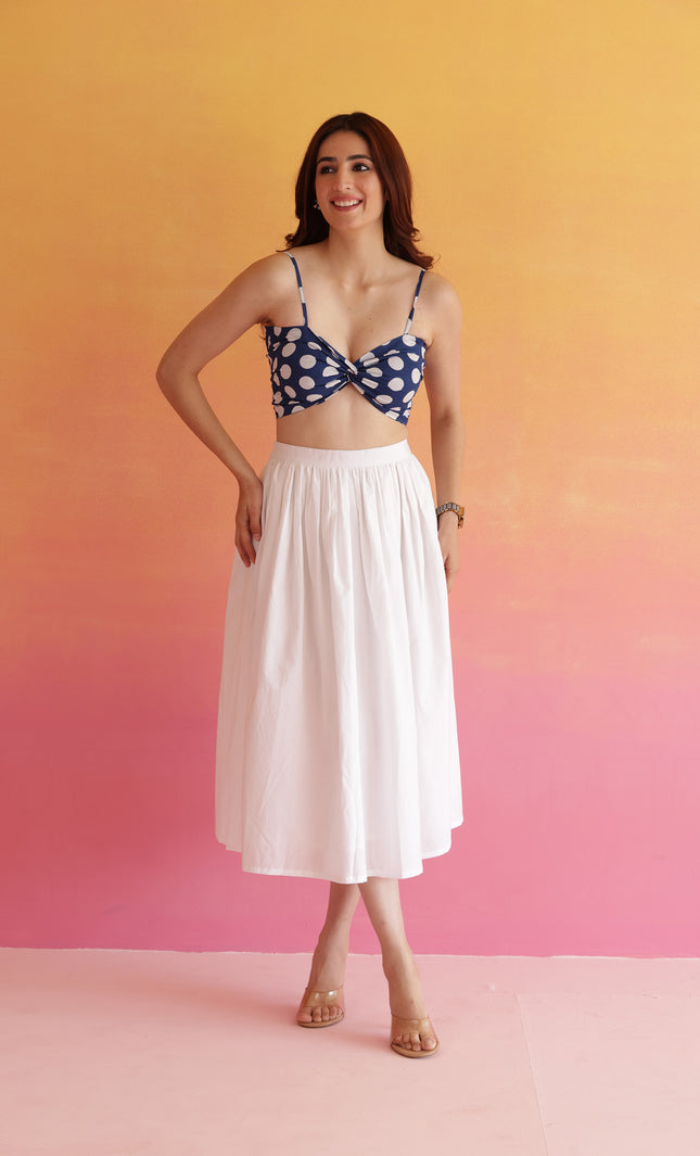 White polka dot co-ord