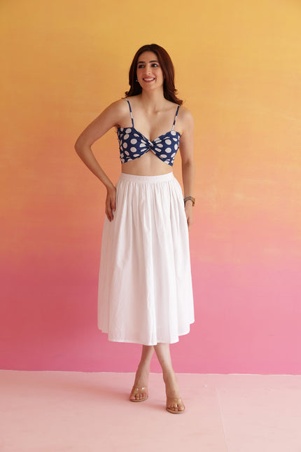 White polka dot co-ord