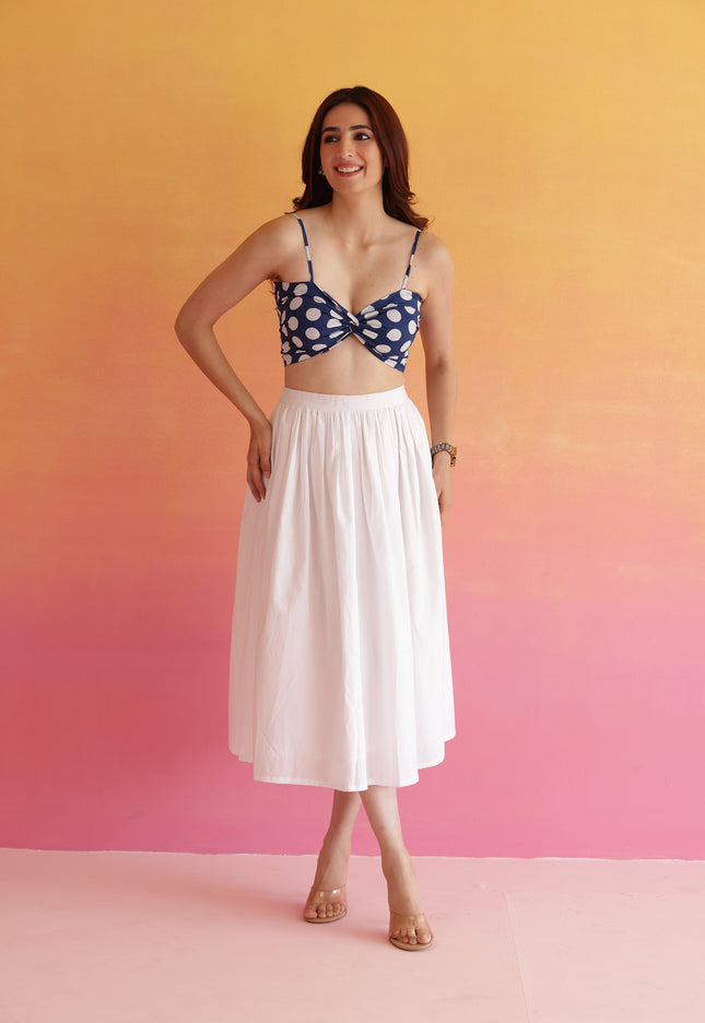 White polka dot co-ord