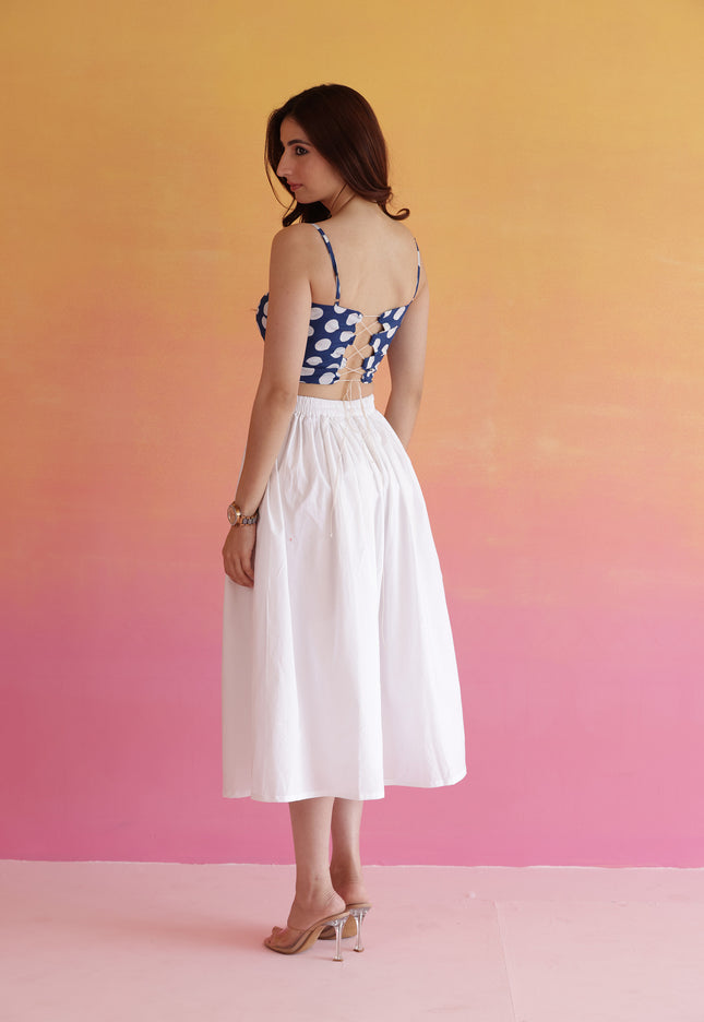 White polka dot co-ord