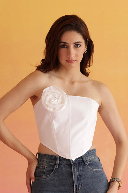 White floral corset