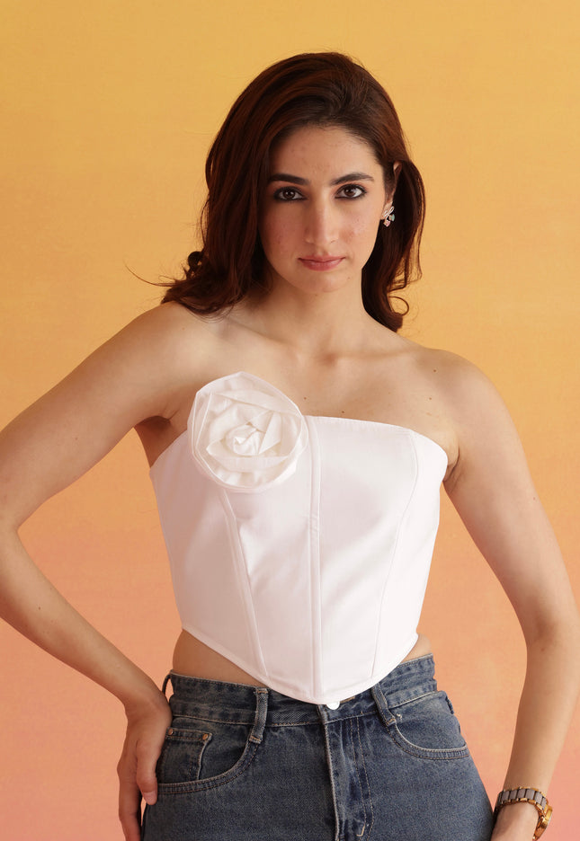 White floral corset