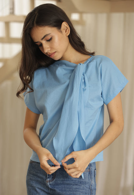 Blue knot top