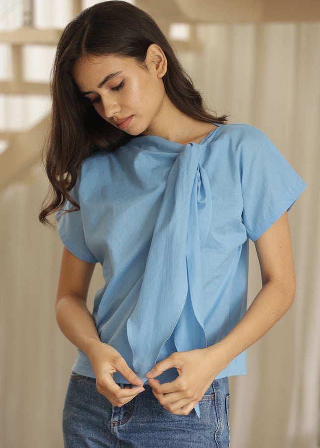 Blue knot top