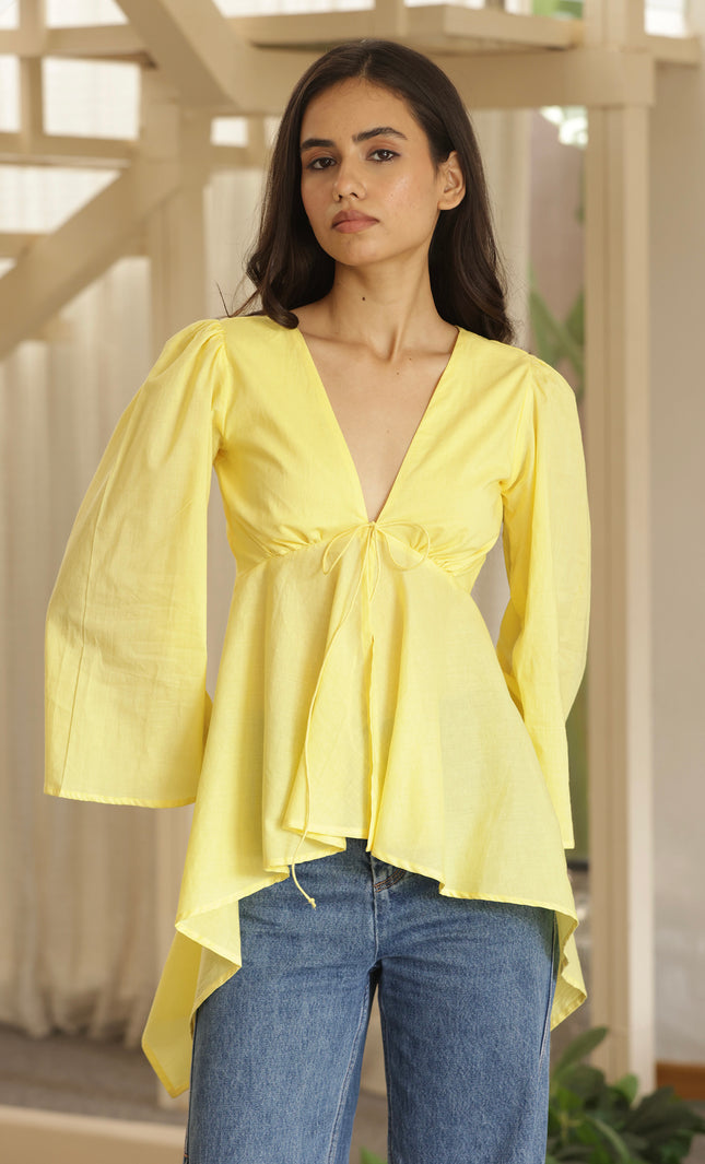 Yellow knot top