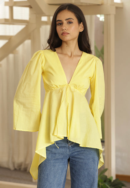 Yellow knot top