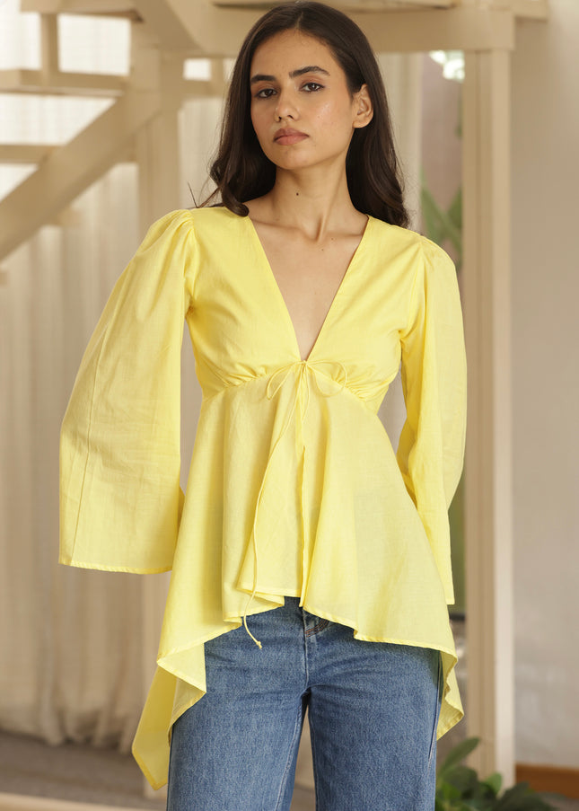 Yellow knot top