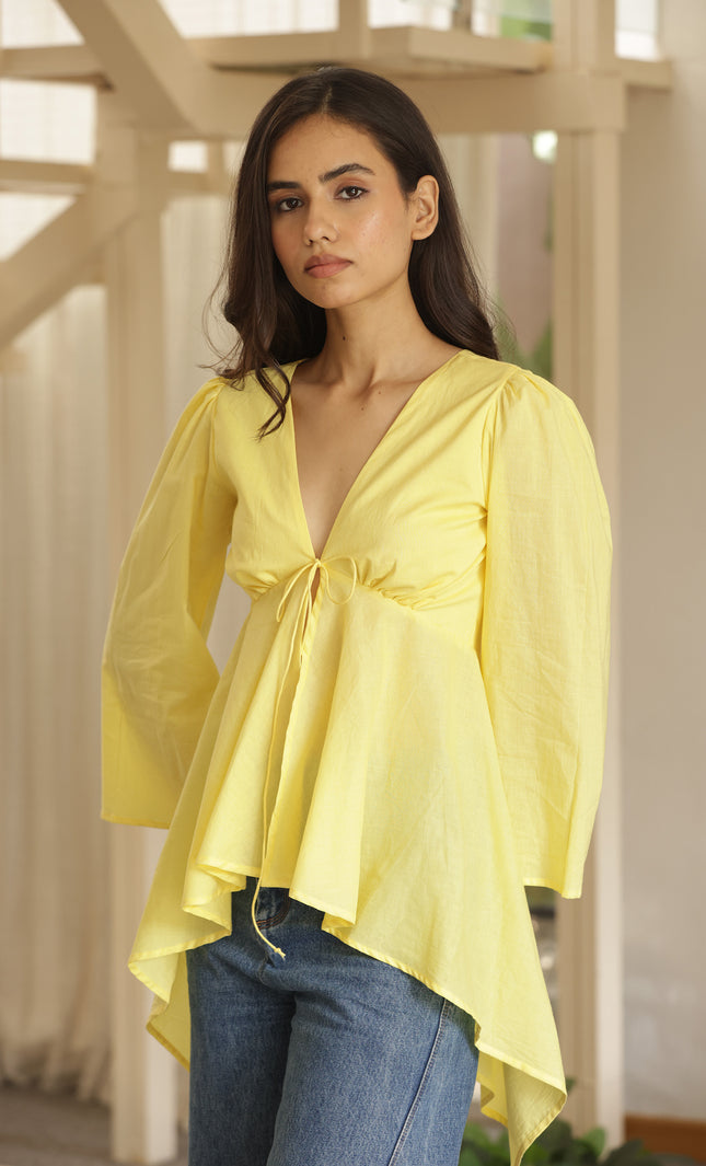 Yellow knot top