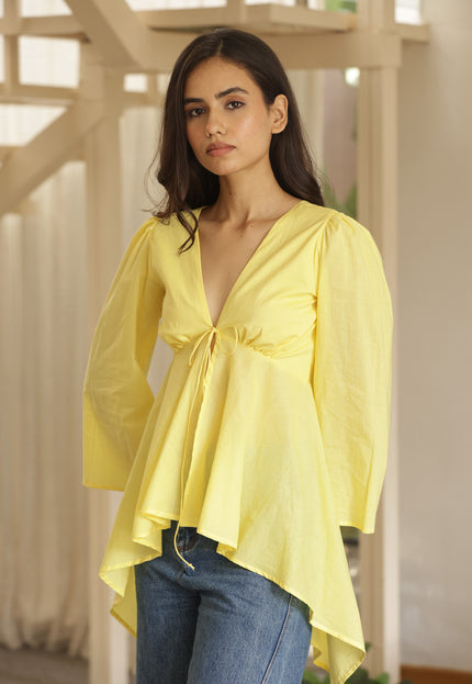 Yellow knot top