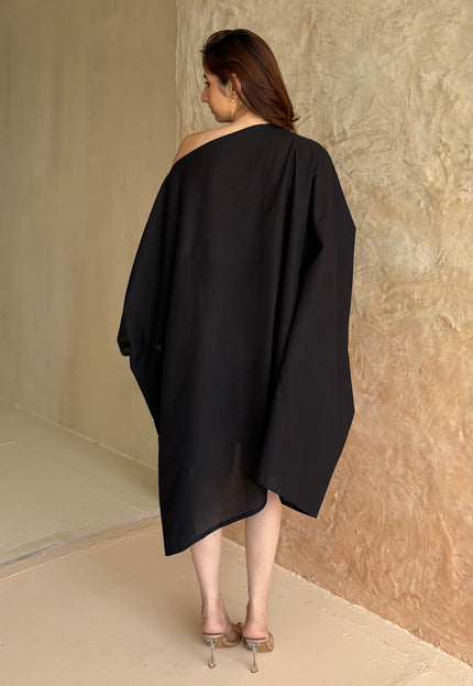 Black cotton kaftan dress