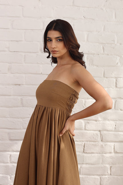 Brown flare dress