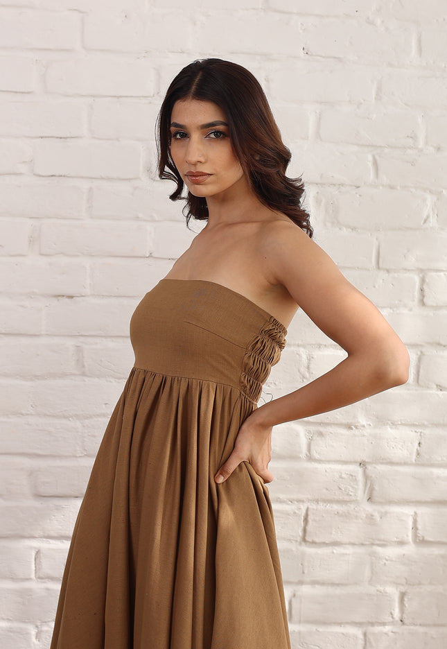 Brown flare dress