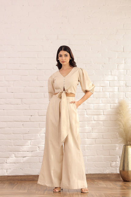 Linen top + Flare pants