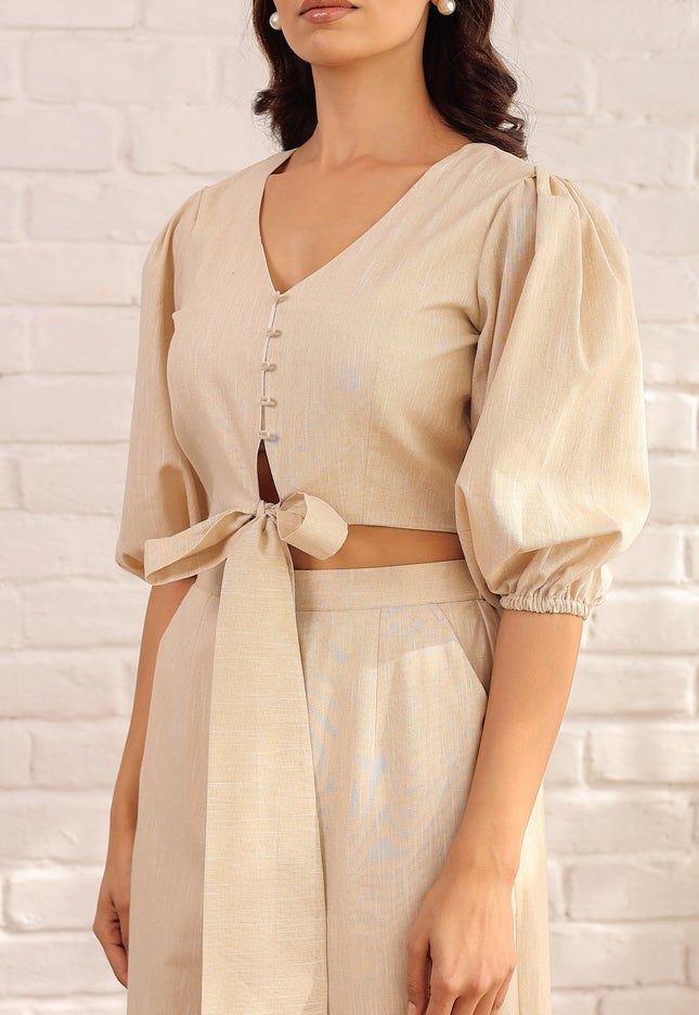 Linen top + Flare pants