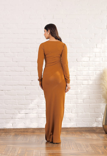 Long ribbed gown