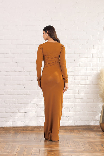 Long ribbed gown