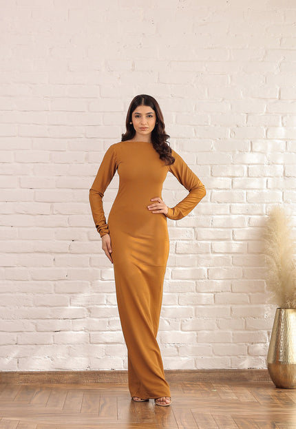 Long ribbed gown