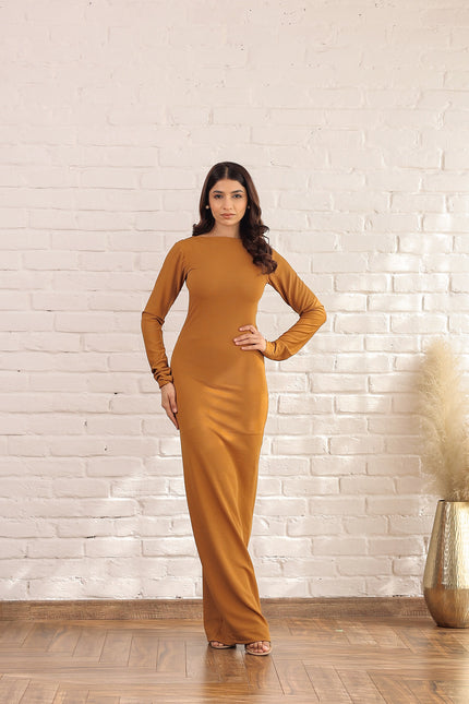 Long ribbed gown