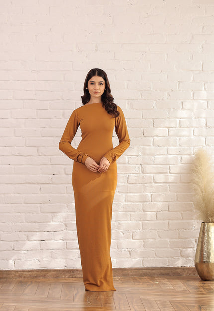 Long ribbed gown