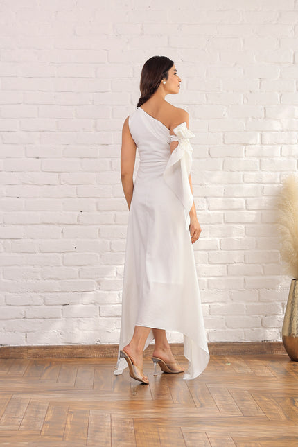 White drop knot dress