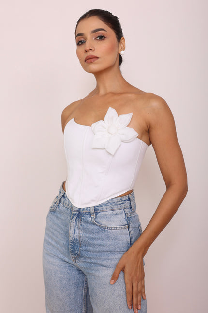 White floral bodice corset
