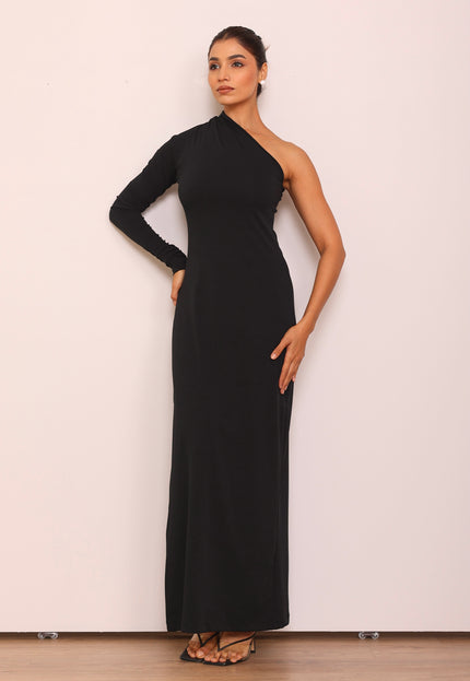 Long one shoulder body con dress