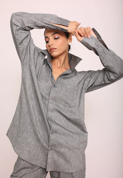Cotton oversized linen shirt