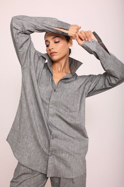 Cotton oversized linen shirt