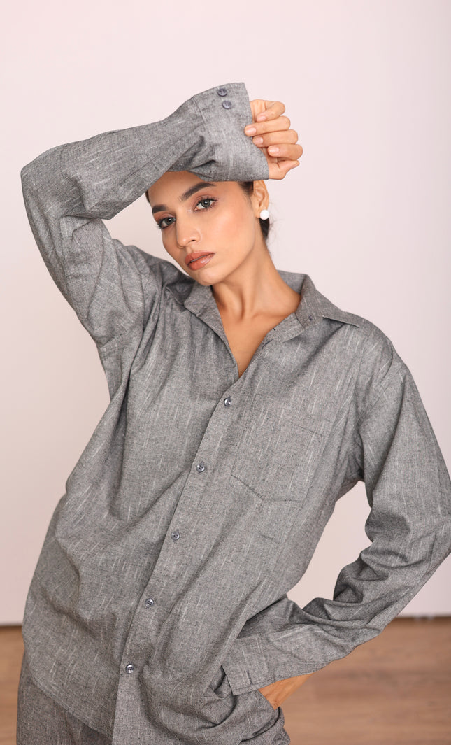 Cotton oversized linen shirt