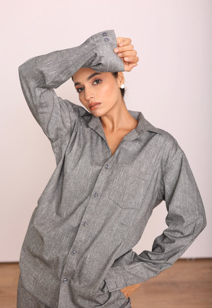 Cotton oversized linen shirt
