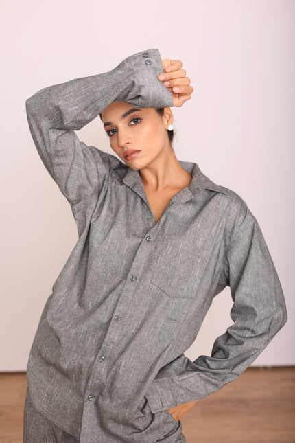 Cotton oversized linen shirt