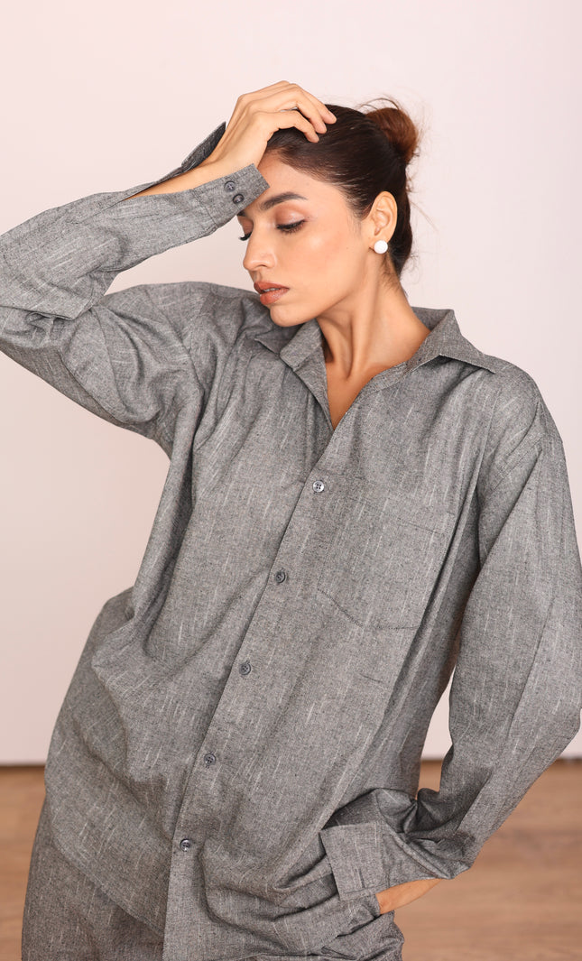 Cotton oversized linen shirt