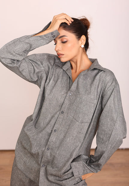 Cotton oversized linen shirt