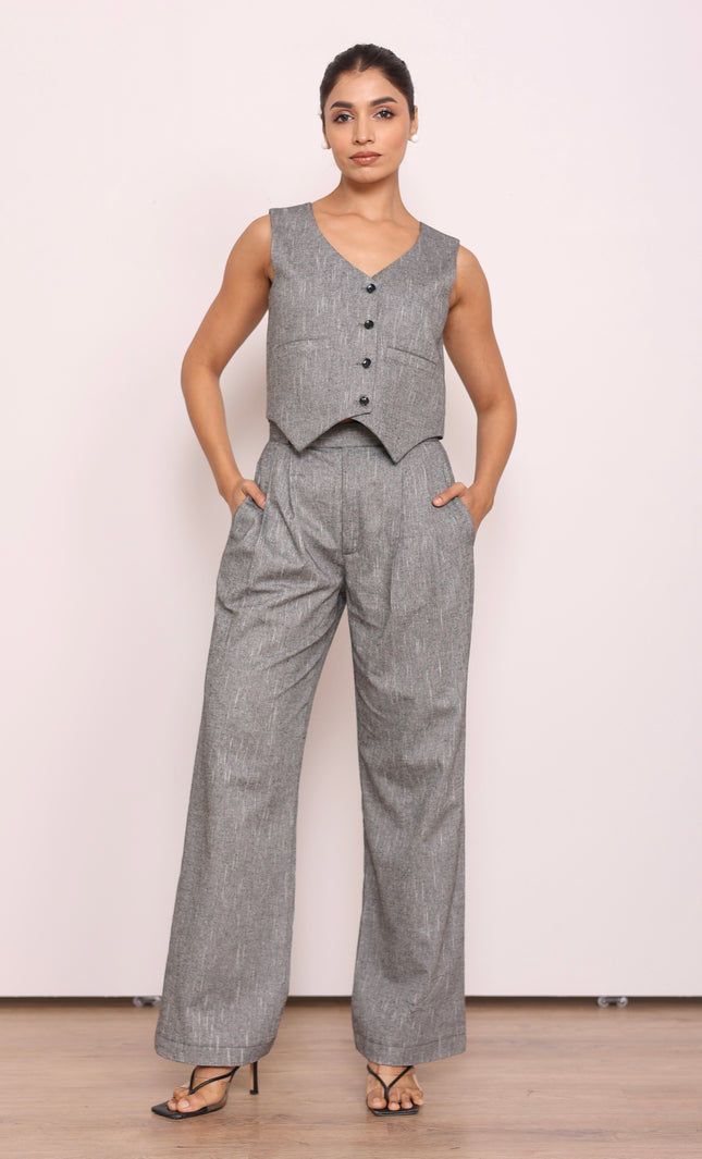 Tailored high waist pants + waistcoat