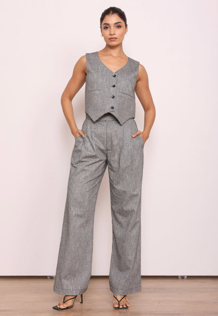 Tailored high waist pants + waistcoat