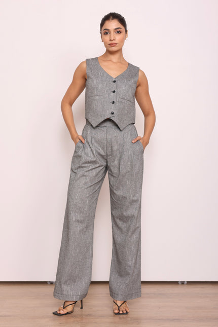 Tailored high waist pants + waistcoat