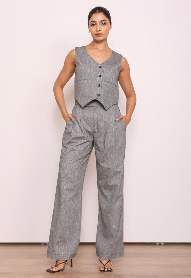 Tailored high waist pants + waistcoat