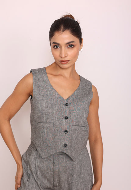 Tailored high waist pants + waistcoat