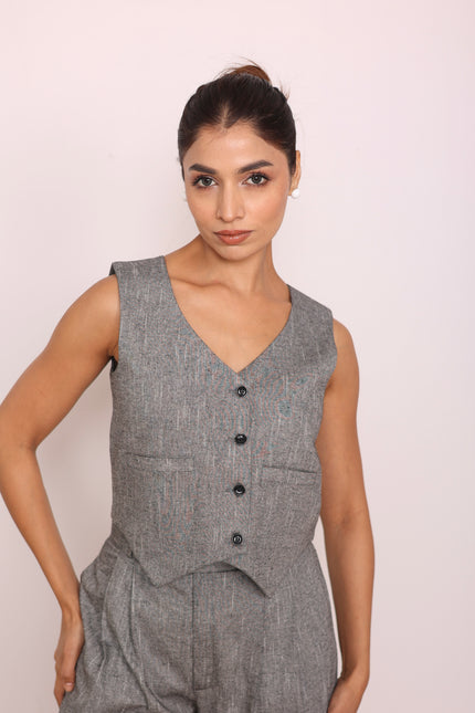 Tailored high waist pants + waistcoat